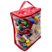 Organizador de Brinquedo Baú Bloco de Montar Bonecas Carrinhos C/ Alça de Manuseio