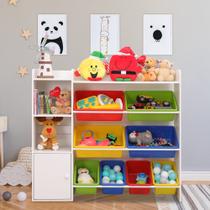 Organizador de Brinquedos Betterhood Kids com Prateleira e 8 Caixas Brancas