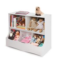 Organizador de Brinquedos Cubby Badger Basket - Multi-Bin em MDF Branco Organizador de Brinquedos Cubby Badger Basket - Multi-Bin em MDF Branco