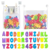 Organizador de brinquedos de banho Comfylife com 6 ganchos e 36 letras e números