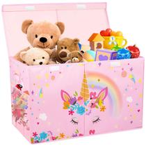Organizador de Brinquedos Dobrável Mabahoo Large com Tampa Rosa Organizador de Brinquedos Dobrável Mabahoo Large com Tampa Rosa