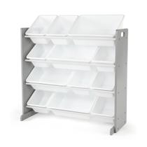 Organizador de brinquedos Humble Crew cinza/branco com 12 caixas de armazenamento