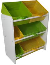 Organizador de Brinquedos Infantil Médio AMARELO E VERDE LIMÃO