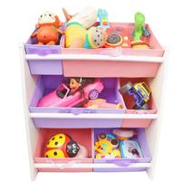 Organizador de Brinquedos Infantil Médio Montessoriano Rosa e Lilás
