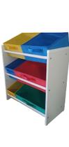 Organizador De Brinquedos Infantil Médio Multicolor