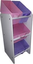 Organizador de Brinquedos Infantil Mini - Rosa e lilás - Organibox