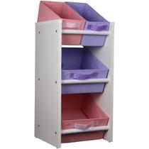 Organizador de Brinquedos Infantil Mini - Rosa e lilás