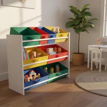 Organizador de Brinquedos Infantil OrganiBox Colorido Montessoriano