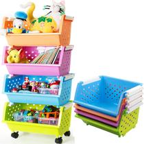 Organizador de Brinquedos MAGDESIGNER Kids com 4 Cestos e Rodas Organizador de Brinquedos MAGDESIGNER Kids com 4 Cestos e Rodas