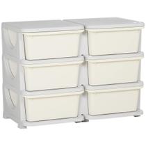 Organizador de Brinquedos Qaba para Crianças - 3 Níveis e 6 Gavetas Organizador de Brinquedos Qaba para Crianças - 3 Níveis e 6 Gavetas