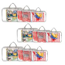 Organizador de Brinquedos - SUPER TABULEIRO 3 KITS CINZA Organizador de Brinquedos - SUPER TABULEIRO 3 KITS CINZA