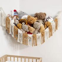 Organizador de brinquedos suspensos Amdermi com rede de bichos de pelúcia