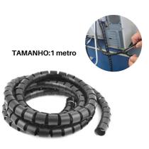 Organizador De Cabos fios Espiral Preto 1 Metro 10mm