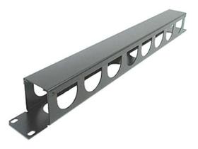 Organizador de Cabos Horizontal Fechado 1U Preto