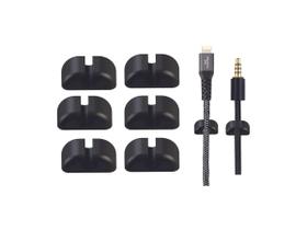 Organizador De Cabos Para Mesa Kit 6 Fixador Autoadesivo Preto Organizador De Cabos Para Mesa Kit 6 Fixador Autoadesivo Preto