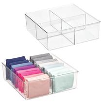 Organizador de caixas de armazenamento mDesign, gaveta de 4 compartimentos, transparente Organizador de caixas de armazenamento mDesign, gaveta de 4 compartimentos, transparente