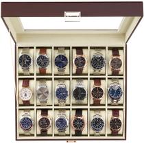Organizador de caixas de relógio ProCase 18 slots em couro PU 33x29x9 cm Organizador de caixas de relógio ProCase 18 slots em couro PU 33x29x9 cm