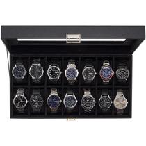 Organizador de caixas de relógio ProCase em couro PU de 14 slots 38x20x9cm Organizador de caixas de relógio ProCase em couro PU de 14 slots 38x20x9cm