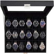 Organizador de caixas de relógio ProCase em couro PU de 18 slots 33x29x9cm Organizador de caixas de relógio ProCase em couro PU de 18 slots 33x29x9cm