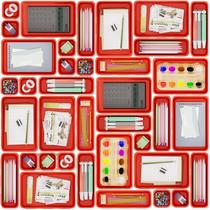 Organizador de Cajones Giklux Juego de 45 Piezas en Plástico Rojo