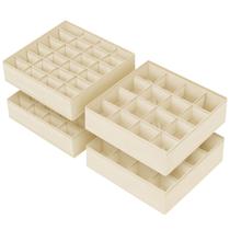 Organizador de Cajones Joyoldelf 4 Paquetes para Calcetines y Ropa Interior, Beige