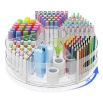 Organizador de canetas CraftGenes Acrylic com rotação de 360 e 7 compartimentos Organizador de canetas CraftGenes Acrylic com rotação de 360 e 7 compartimentos