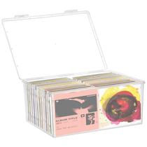 Organizador de CDs YEXEXINM em plástico transparente para mais de 30 CDs 30 x 22 x 14 cm