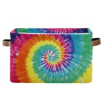 Organizador de cestas de armazenamento Bzocm Tie-Dye retangular 38x28x24cm Organizador de cestas de armazenamento Bzocm Tie-Dye retangular 38x28x24cm