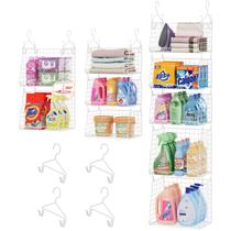 Organizador de cestos de roupa suja suspensos Sonyabecca 5-Tier White Organizador de cestos de roupa suja suspensos Sonyabecca 5-Tier White