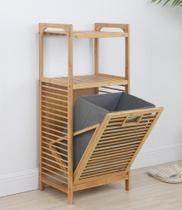 Organizador De Chão Com Cesto Para Roupa E Prateleiras Bambu Closet Banheiro Mobília Estilo Rústico Organizador De Chão Com Cesto Para Roupa E Prateleiras Bambu Closet Banheiro Mobília Estilo Rústico