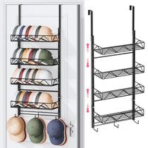 Organizador de chapéus SWTYMIKI Over Door, rack ajustável de 5 níveis Organizador de chapéus SWTYMIKI Over Door, rack ajustável de 5 níveis