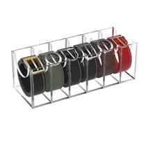 Organizador de cinto GTI Acrílico com 6 compartimentos para armário/gaveta