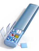 Organizador de comprimidos Vaydeer, estojo de viagem de metal semanal de 7 dias