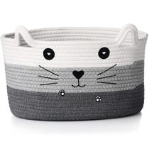 Organizador de cordas de algodão Basket Zopeal Cat 35x20 cm branco Organizador de cordas de algodão Basket Zopeal Cat 35x20 cm branco