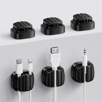 Organizador de cordões FlyCoco, pacote com 6 clipes de suporte de mola - pretos Organizador de cordões FlyCoco, pacote com 6 clipes de suporte de mola - pretos