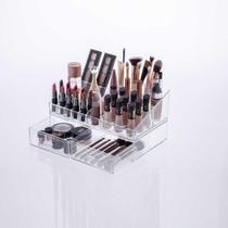Organizador De Cosmético Maquiagem Porta Joias Caixa Acrilica Gaveta Dupla Tamanho Grande Organizador De Cosmético Maquiagem Porta Joias Caixa Acrilica Gaveta Dupla Tamanho Grande