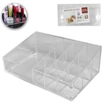 Organizador De Cosmeticos De Acrilico Retangular 10 Cavidades 16x8x5,5cm