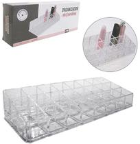 Organizador de Cosméticos de Acrílico Retangular com 24 Cavidades 24X10X5CM