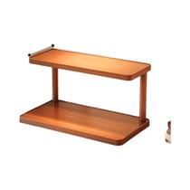 Organizador De Cozinha De Madeira De 2 Níveis Para Bancada Com Alças Decorativas Para Temperos Organizador De Cozinha De Madeira De 2 Níveis Para Bancada Com Alças Decorativas Para Temperos