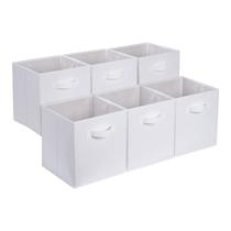 Organizador de Cubos de Armazenamento Amazon Basics - Branco (33x33x33cm) - 6 Cubos