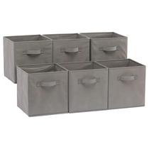 Organizador de cubos de armazenamento Amazon Basics, pacote com 6 unidades, cinza Organizador de cubos de armazenamento Amazon Basics, pacote com 6 unidades, cinza