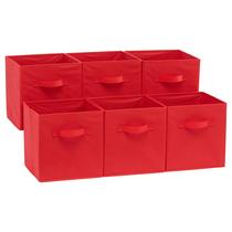 Organizador de cubos de armazenamento Amazon Basics Red, pacote com 6