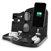 Organizador de Docking Station BarVa Wood para Quarto Masculino