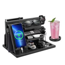 Organizador de docking station para telefone de madeira para presentes 1STKER para homens