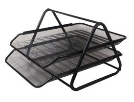 Organizador De Documentos Metal 2 Andares Para Escritorio (Preto)