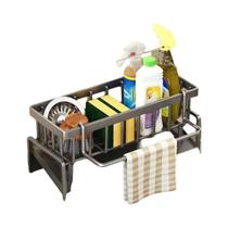 Organizador De Drenagem Para Pia De Cozinha Em Aço Inoxidável Multifuncional Para Esponjas E Organizador De Drenagem Para Pia De Cozinha Em Aço Inoxidável Multifuncional Para Esponjas E