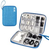 Organizador de eletrônicos de viagem SELLYFELLY Bolsa portátil azul Organizador de eletrônicos de viagem SELLYFELLY Bolsa portátil azul
