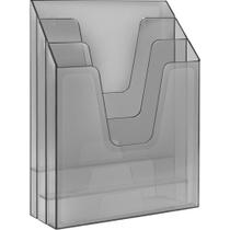 Organizador de Escritório Expositor Triplo Vertical Fume