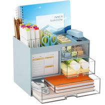Organizador de Escritorio Marbrasse con 3 Cajones Azul, Multifuncional Organizador de Escritorio Marbrasse con 3 Cajones Azul, Multifuncional