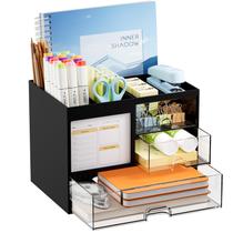 Organizador de Escritorio Marbrasse con 3 Cajones, Portabolígrafos Multifuncional para Escritorio, Organizadores y Accesorios con 4 Compartimentos, Almacenamiento de Escritorio para Oficina, Hogar y Material de Arte (Negro) Organizador de Escritorio Marbrasse con 3 Cajones, Portabolígrafos Multifuncional para Escritorio, Organizadores y Accesorios con 4 Compartimentos, Almacenamiento de Escritorio para Oficina, Hogar y Material de Arte (Negro)